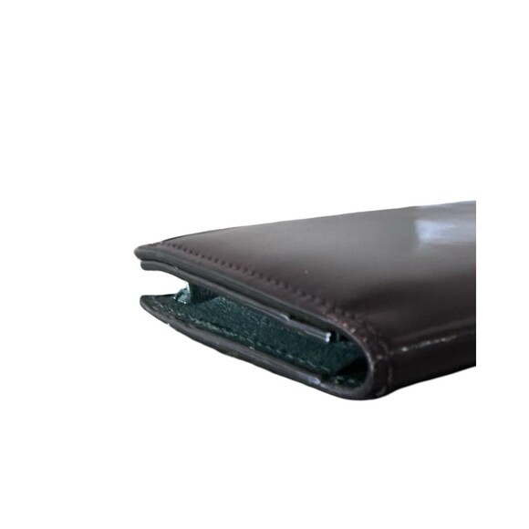 DUNHILL Bi-fold billing Club line brown Mahogany enamel leather Wallet Authentic - Picture 8 of 11